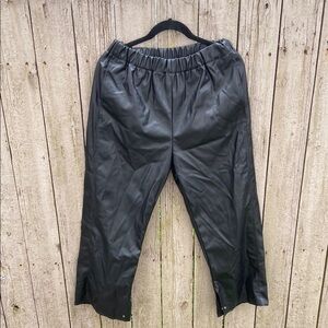 MM6 Maison Martin Margiela Black Faux Leather Pants